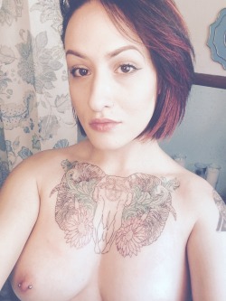 maevria:  New tattoo is healing. Nipple piercings