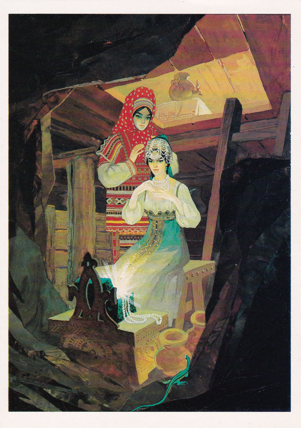sovietpostcards:Pavel Bazhov “The Malachite Casket”, illustration by V.  Nazaruk,