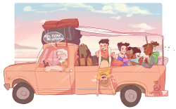 blueacrylic:  i had a dream where reinhardt takes his grandkids on a roadtrip (dedicated to my pal @sleepyfuckingbirb *finger guns*) speedpaint | fullview 