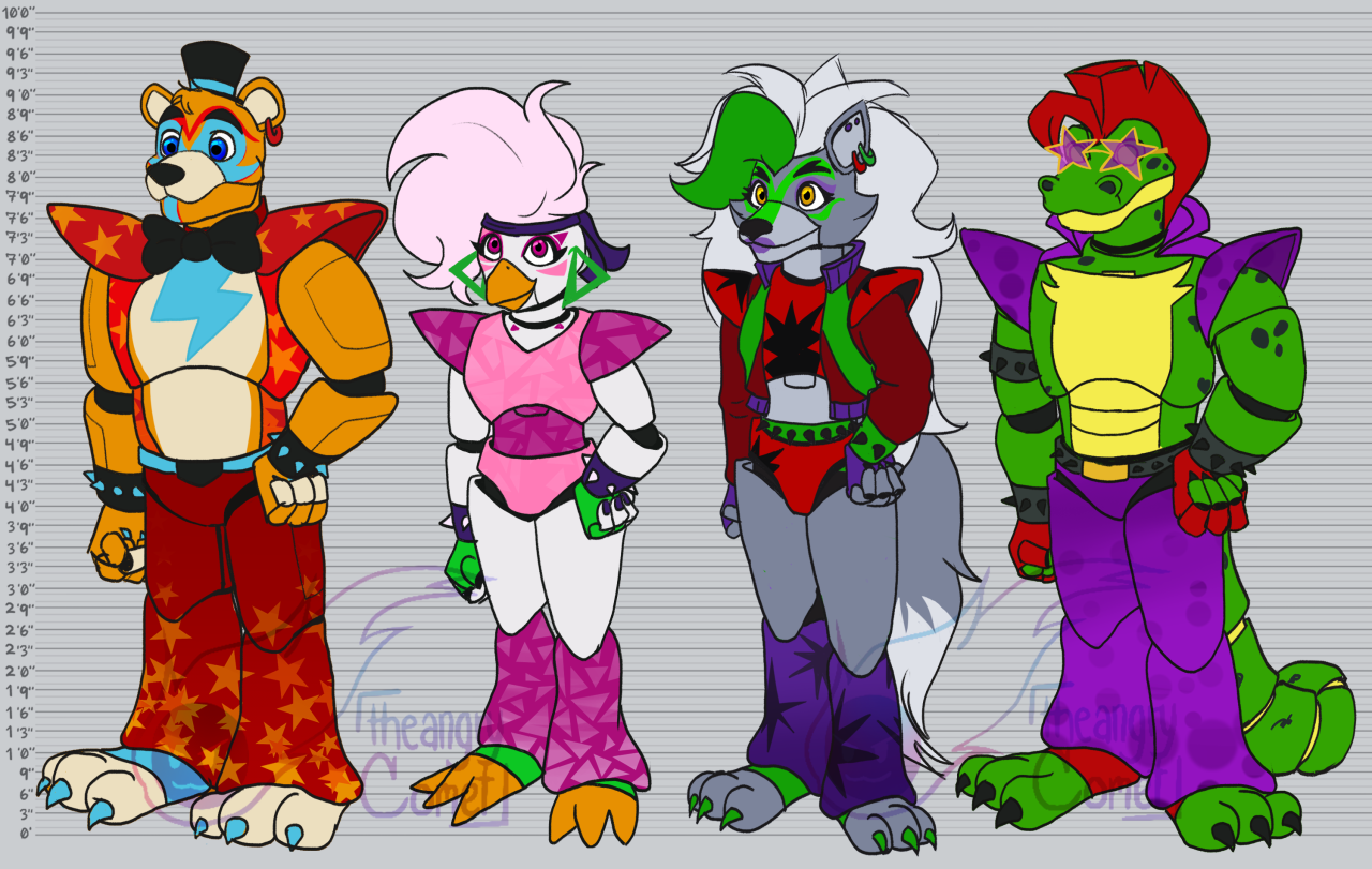 These are my redesigns for the main Glamrock Animatronics for my SB  reimagining, Security Breach: Rebooted : r/fivenightsatfreddys