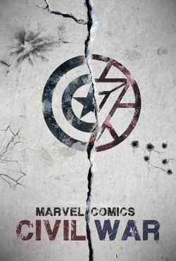 johnnychew:  Today I made a poster for Marvel Comic’s Civil War storyline. 