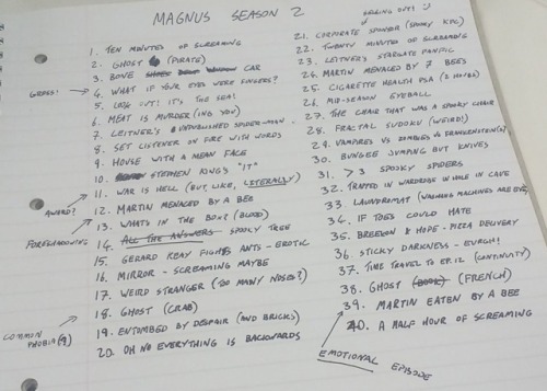 ineskew:softfists:Tag yourself: Jonny’s Magnus season 2 “ideas” editionImage: A sheet of notebook pa