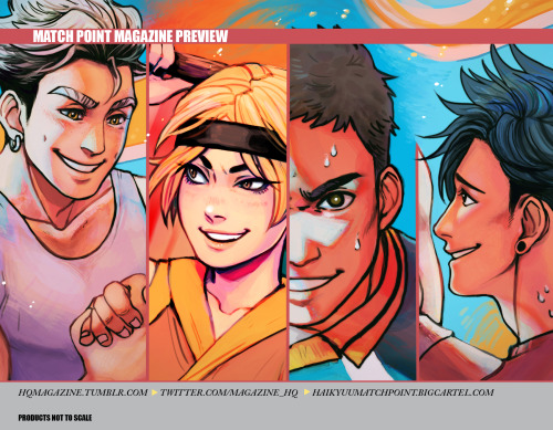 Here’s some teaser snippets of my illustrations for the Haikyuu Match Point magazine !The creator li