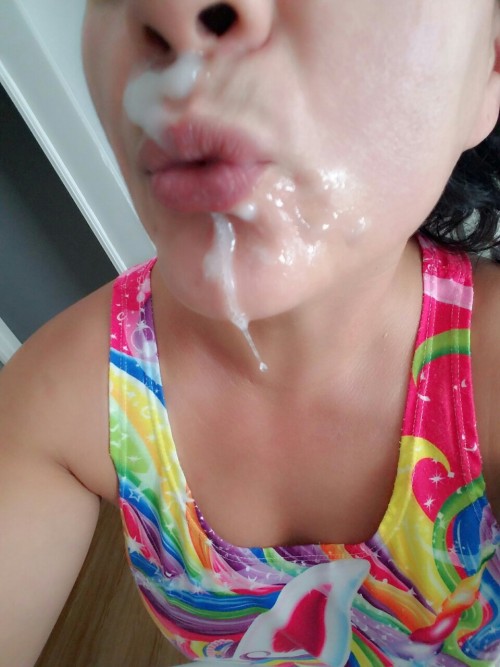 theredqueen2016:I Laid there while he stood over my head, his balls resting on my forhead…  I loved the feeling of his load landing on my face….  #Facial #cumfacedwhore #Sexy #Latina #HotWife #MILF #REALWIFE