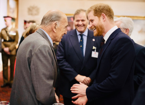 4 April 2019 | Prince Harry, Duke of Sussex meeting General Sir Mike Jackson at The Guildhall in Lon