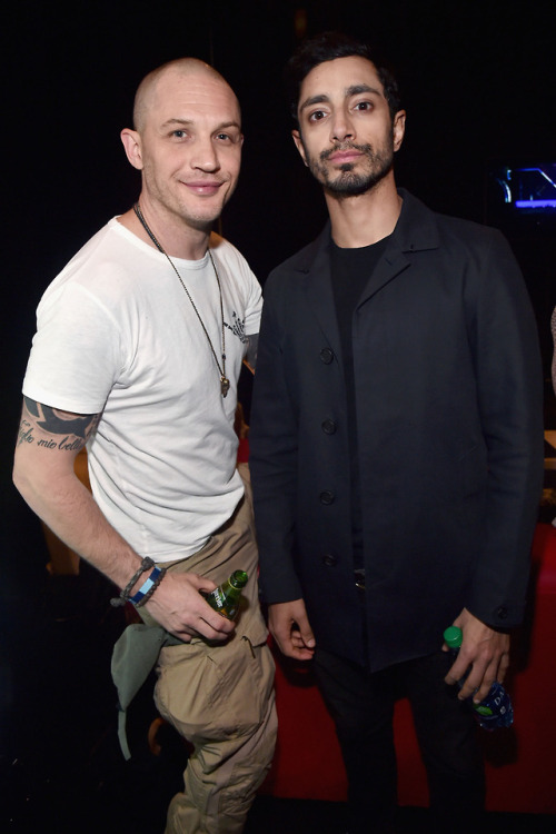 Tom Hardy and Riz Ahmed attend the CinemaCon 2018 Gala Opening Night Event: Sony Pictures Highlights