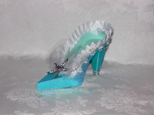 MEDIUM Starfish High Heel Paper Shoe Art Sculpture, Original Design