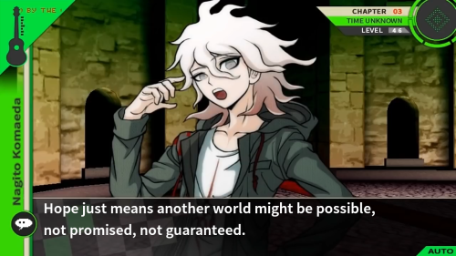 fakedrv3screenshots: Nagito: I say all this because hope is not like a lottery ticket you can sit on