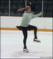 sofunnygifs:  Have 10 inches of snow and ice in your backyard? Too lazy to clear it up? Call your local figure skater! More Funny Gifs