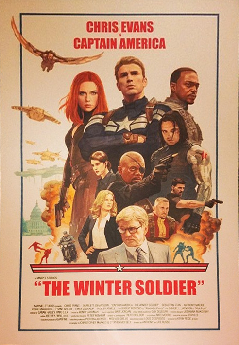 ittybittymanatee: The cast and crew poster for Cap 2 (via AintItCool) is the one that should always 