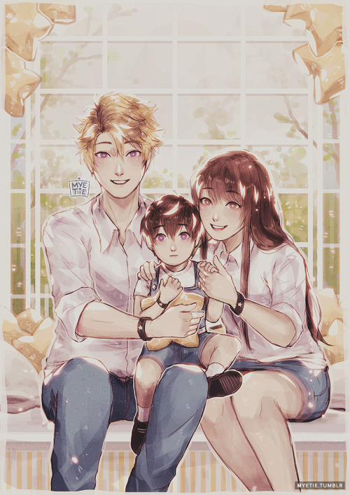 myetie:  RFA Family Portraits I’ve been receiving a lot of requests about RFA + MC’s children *v* ♥ It was so fun drawing them all – my favorite is Jumin’s son HAHA omg /// I also posted WIPs/preview pics earlier in my instagram ♥ V coming