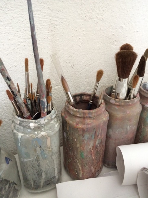 soyahbean: my gandmothers old paintbrushes