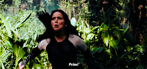 gifhungergames:  Katniss shouting Prim’s name in each movie - requested by @marvelxpotter