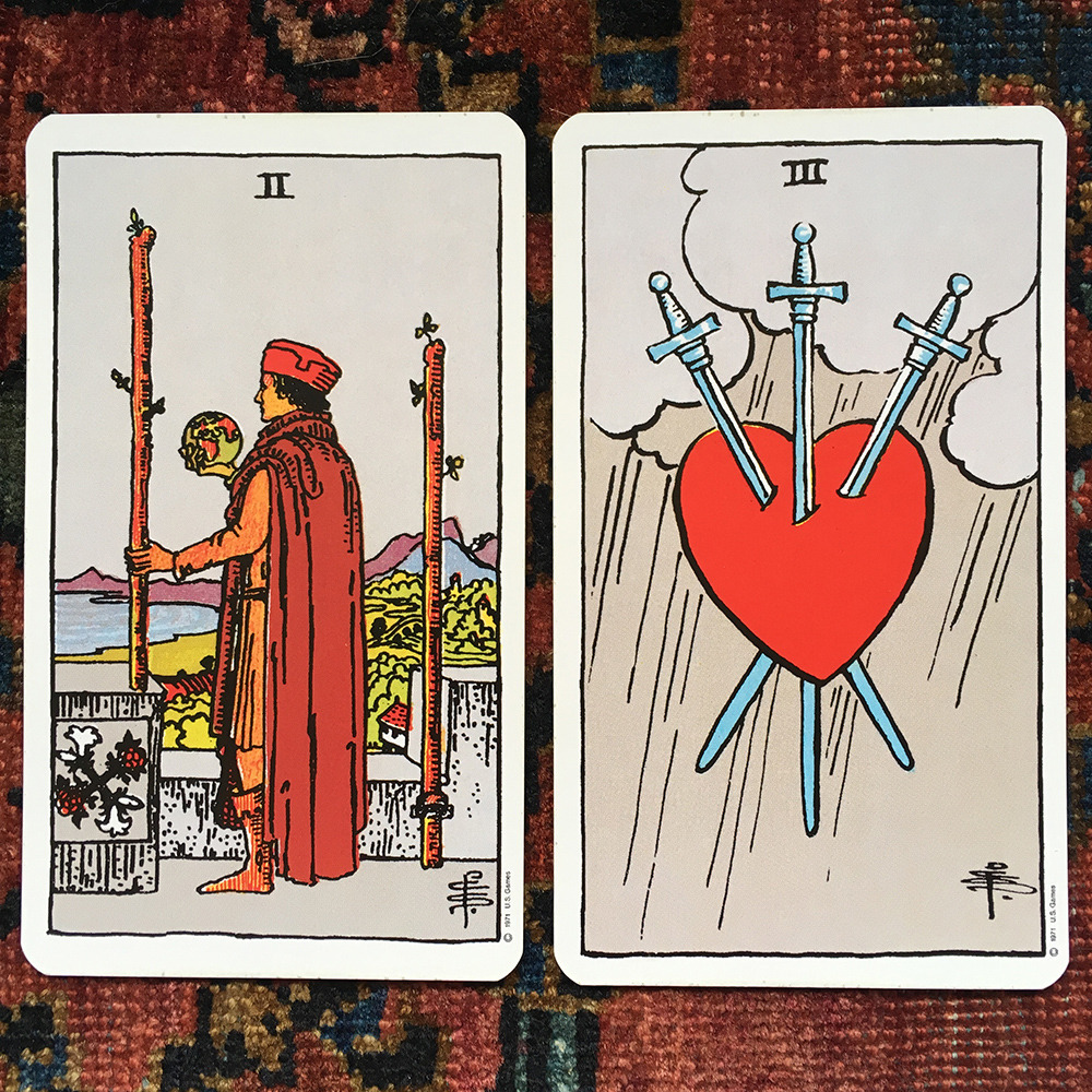 Unhelpful tarot two of wands and three of swords you can be 