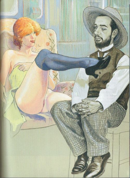 Milo Manara. “Il pittore e la modella” is a book depicting the marvelous voyage of art. Manara is pa