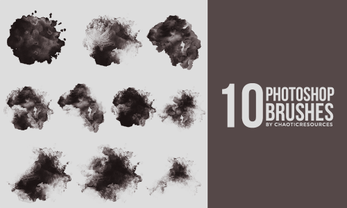 chaoticresources:Contains 10 HD Watercolor - Grunge photoshop brushes Premium: It costs $5