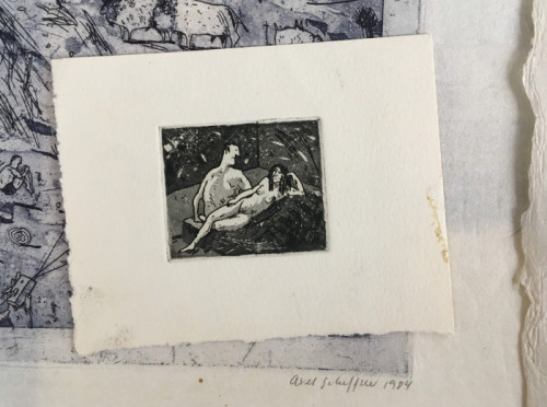 Etchings Axel Scheffler made as a student