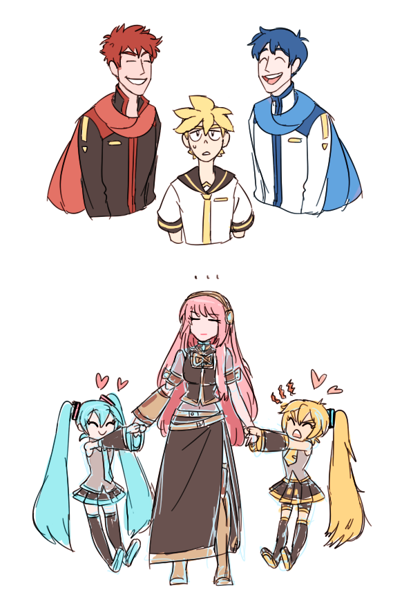 some silly vocaloid doodles from today :333♥