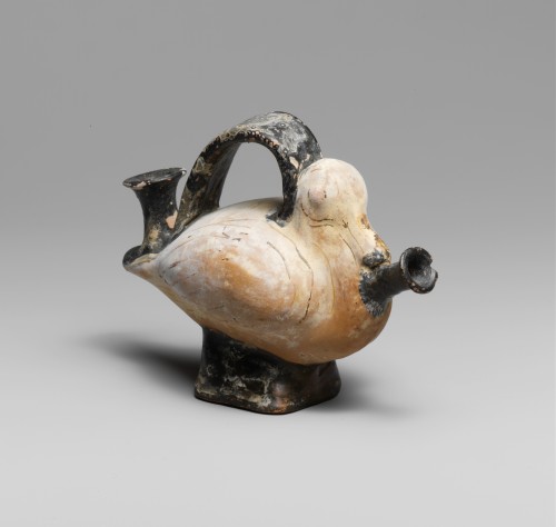 ancientpeoples:Terracotta Askos in the Form of a DuckGreek, Attic4th century B.C.Source:Metropolitan