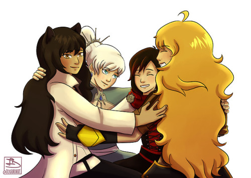 douradart: it took longer than i thought but i drew all the team RWBY reunion hugs that made me so h