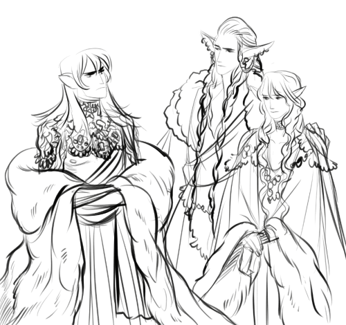 motherofbees:Silmarillion WIPs and sketches I did the other night during a livestreamThe last ones w