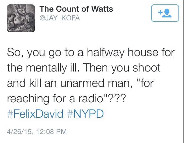 aiffe:  iwasateenagefaery:  uarhi:  krxs10:  NYPD KILLS ANOTHER UNARMED MENTALLY