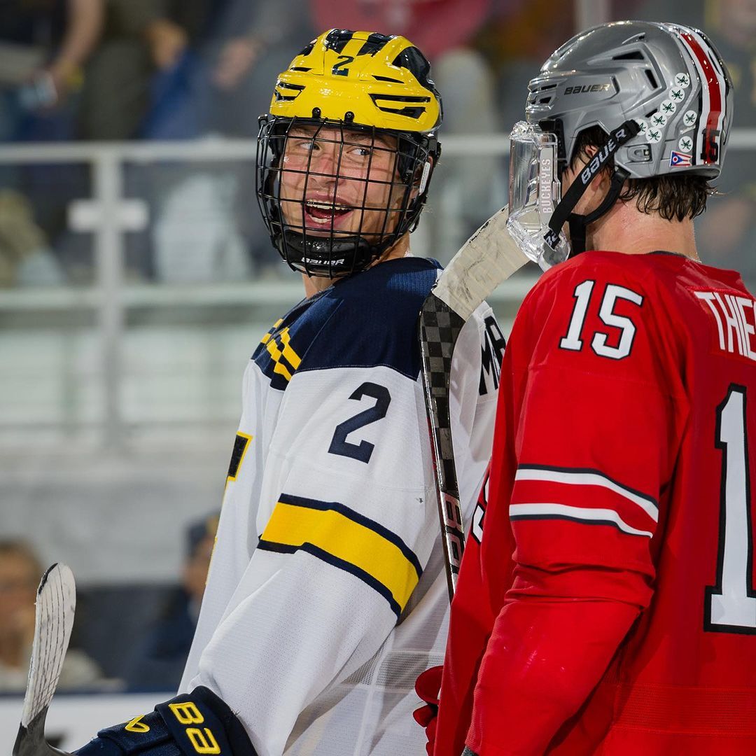 i give you one more hug — teex: Joel Farabee and Trevor Zegras at the