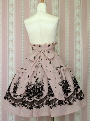 lolitastuff:  Victorian Maiden- Rose Flocky Skirt 