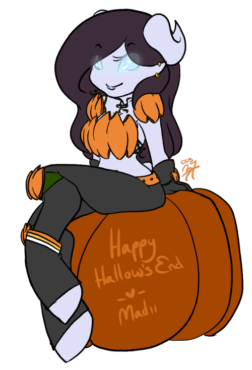 The result of 30 minutes of half-asseryI have no time and I was determined to draw Madii in her pumpkin armor…but yeah, I don’t even knowHappy Halloween