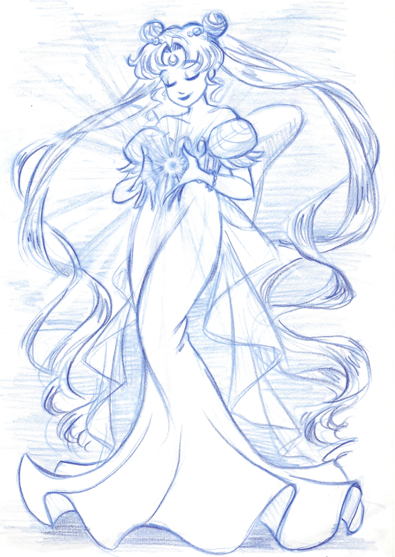 rumpelstiltskinned:  Princess Serenity sketch I’ve been bingewatching SM Crystal