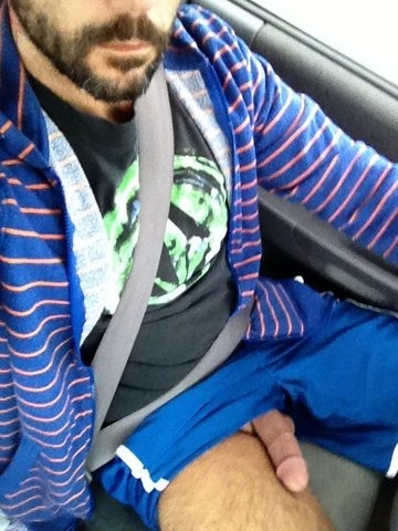 prettyricky8:  Horny in the car on the way home from the gym. 