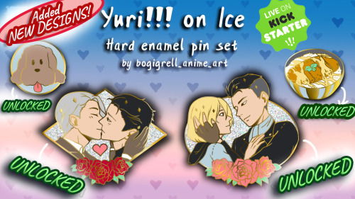 !!!NEW DESIGNS ADDED!!! ❤  My Yuri on Ice themed KS is soo close to reach its last stretch goals! Pl