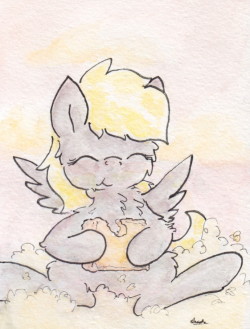 slightlyshade:  Derpy nibbles magical cake!