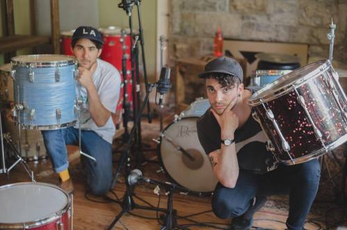 Taylor York and Zac Farro at Nelson Drum Co. shop in Franklin, TN a few weeks ago. They picked 