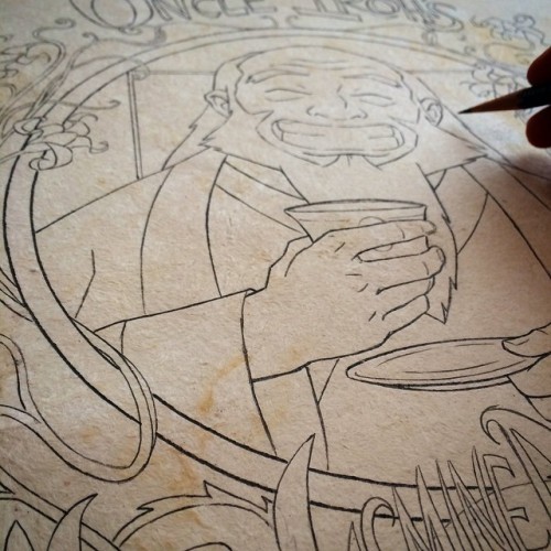 In progress piece for upcoming Avatar show at Gallery Nucleus #illustration #avatar #uncleiroh #airb