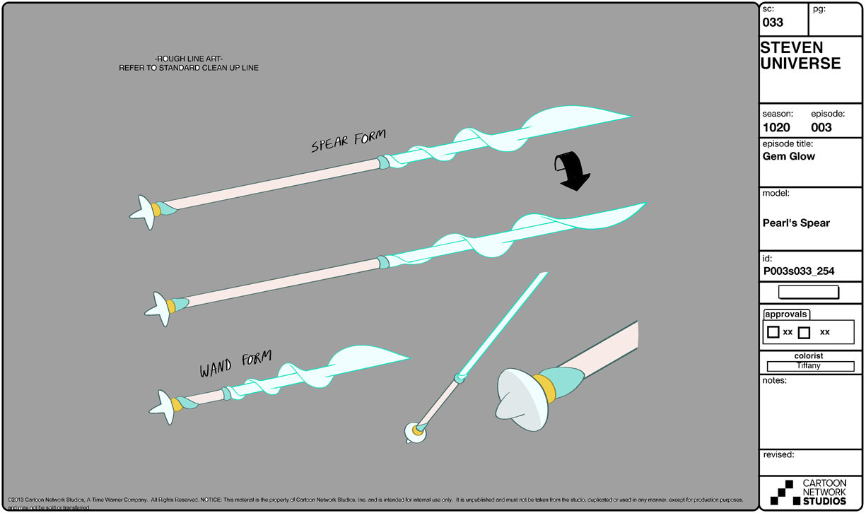Pearl and her signature weapon: a spear! Lead Character Designer Danny Hynes (Original