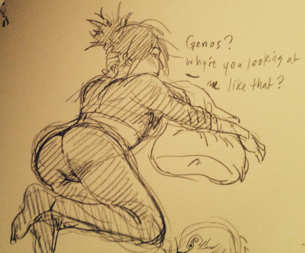 genos-prince:  Ot3 lol Sonic in yoga pants, turtlenecks and crop tops 😎 Also genos