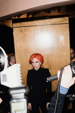 gagasgallery:  Gaga backstage at Brandon Maxwell’s Fashion Show in NYC. 2.16.16