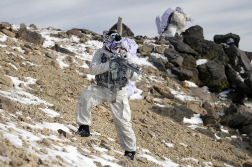 militaryarmament:  United States Navy Promotional shots of Navy SEALs during arctic mountain warfare. 