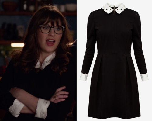 dresslikenewgirl: Jess’s black and white dress with embroidered collar and cuffs from “Rumspringa”! 