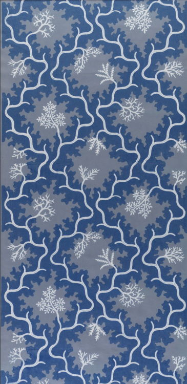 John Arthur Malcolm Aldridge (1905–1983) Wallpaper design Moss and Trellis (Grey, Blue, White) for C