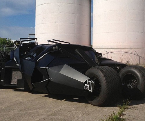 awesomeshityoucanbuy:  Street Legal Batman Tumbler Patrol the cold streets of Gotham your city with this street legal Batman tumbler replica. Designed just like the one that the caped crusader drives, this imposing vehicle will strike fear into the heart