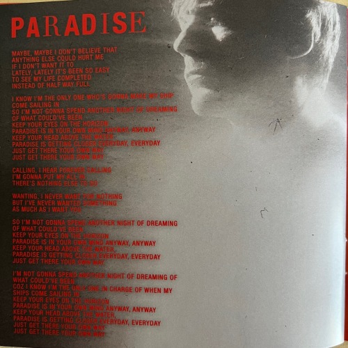 FAITH IN THE FUTURE; LYRIC BOOKLET
