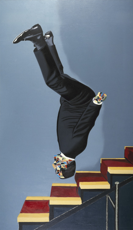 thunderstruck9:Eduardo Arroyo (Spanish, b. 1937), Vestido bajando la escalera [Dressed Man Descendin