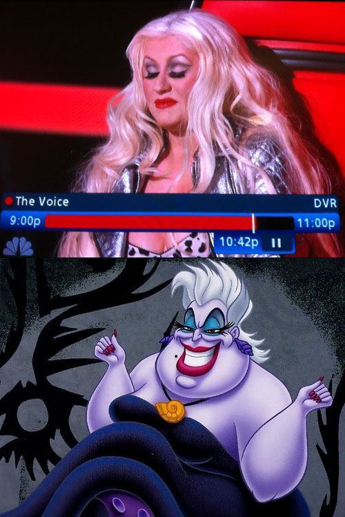 funniestpicturesdaily:  Give me…your Voice!  Ursula.  Ursula wore it better 