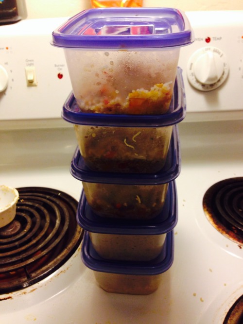 I’m so proud of myself…I’ve mad tremendous improvements with controlling my diabetes. I still have a long way to go, but I ca trying. n__n I just made my dinner for the next 5 days.