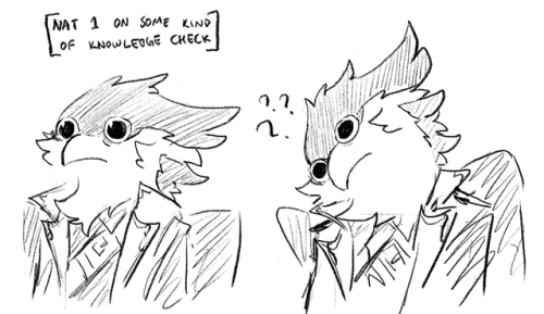 rollingtomes:“he just tilts his head to the side in confusion like yknow that bird head tilt thing??