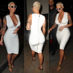 Sporahshow:  Are You Looking, Wiz? Amber Rose Wears Plunging White Dress To Party