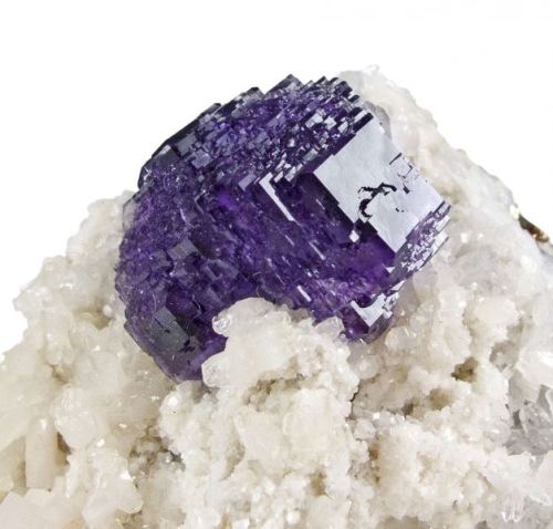 Fluorite on Calcite with DolomiteShangbao Mine, Leiyang Co., Hengyang Prefecture, Hunan Prov., China