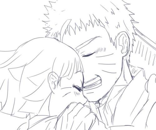 my-nina-rin-stuff:  naruto and his princess <3 ! source ( https://twitter.com/rurucox/status/579294112060338176 ) 